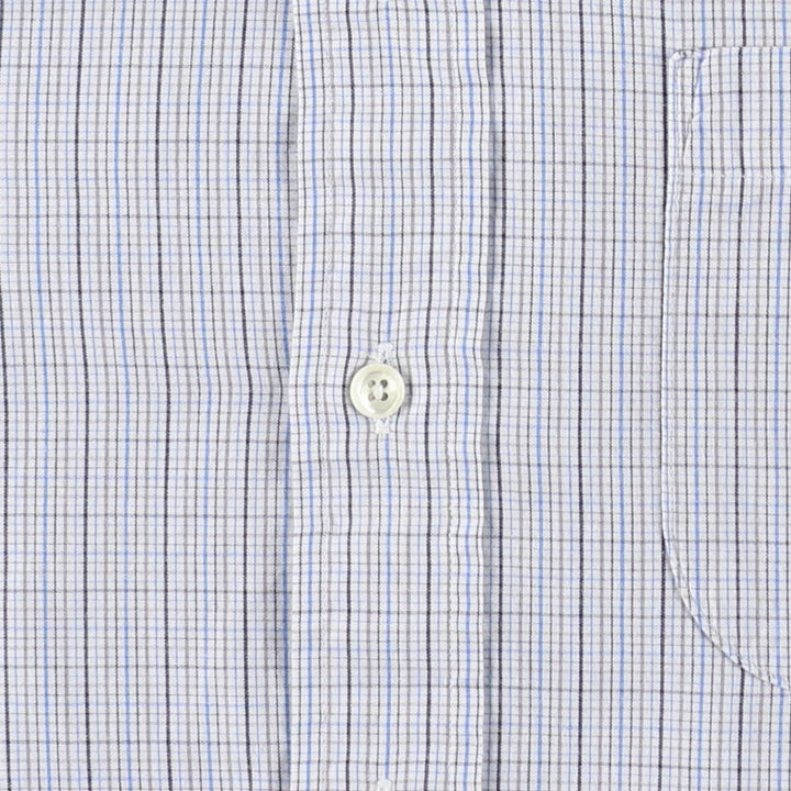 Burberry's hidden button-down long-sleeve button-down check shirt, made in the USA, men's size M. cotton blue type Vintage Second Hand
