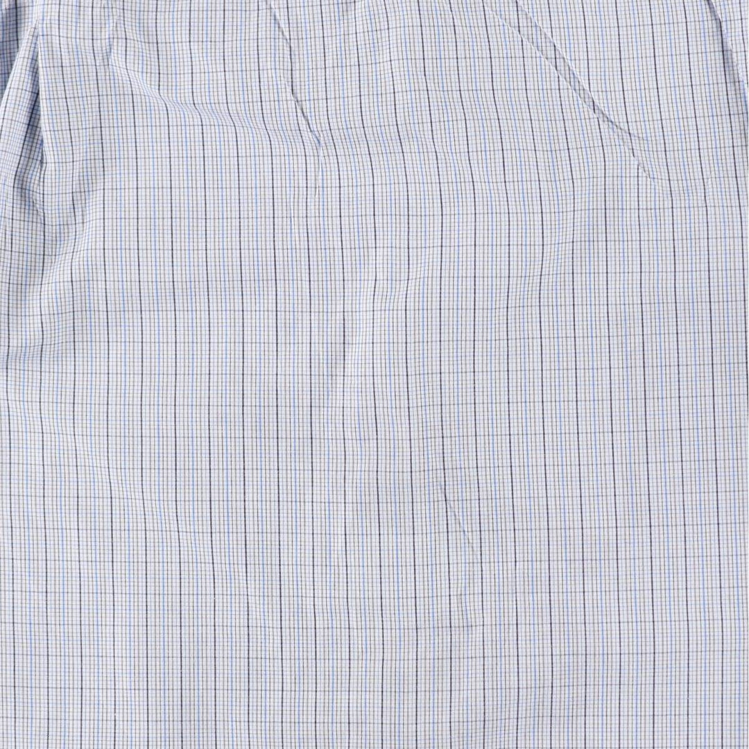 Burberry's hidden button-down long-sleeve button-down check shirt, made in the USA, men's size M. cotton blue type Vintage Second Hand