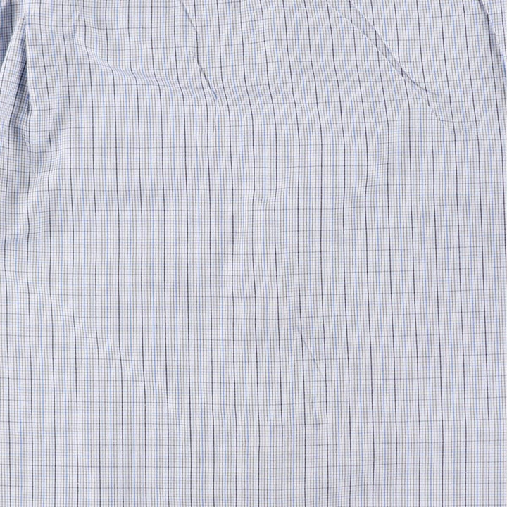 Burberry's hidden button-down long-sleeve button-down check shirt, made in the USA, men's size M. cotton blue type Vintage Second Hand