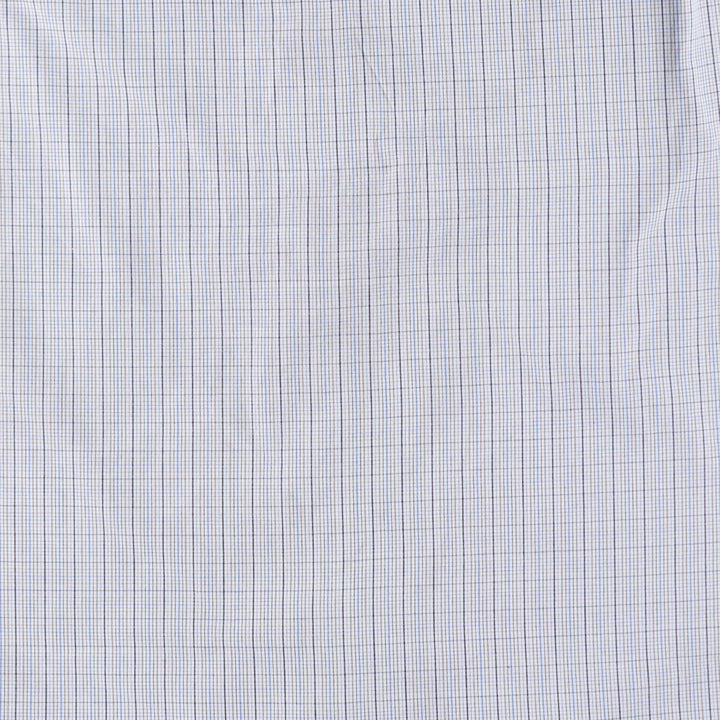 Burberry's hidden button-down long-sleeve button-down check shirt, made in the USA, men's size M. cotton blue type Vintage Second Hand