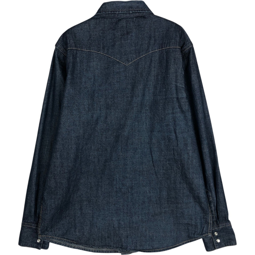 Levi's Regular Fit Long-Sleeve Denim Western Shirt, Men's Size M (approx.) cotton blue type Vintage Second Hand