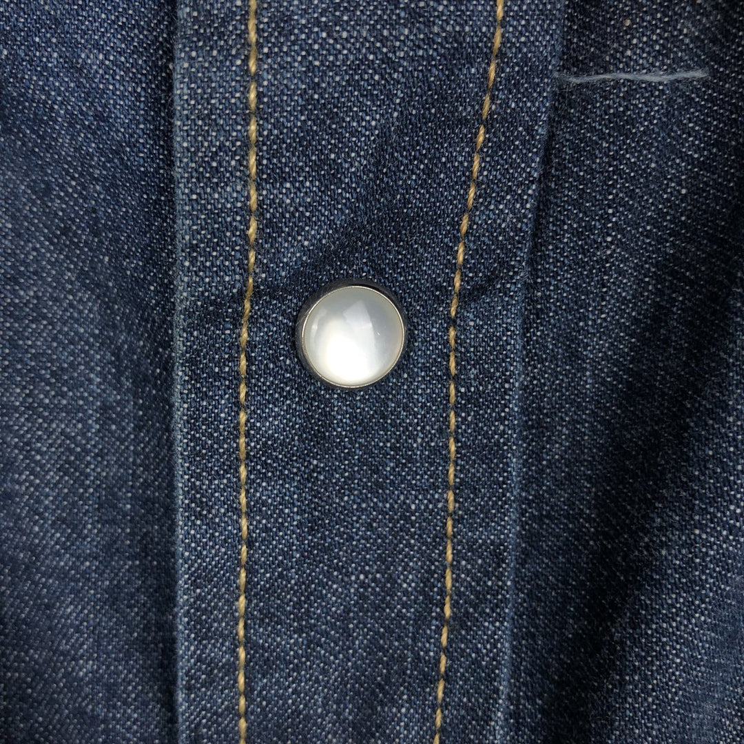 Levi's Regular Fit Long-Sleeve Denim Western Shirt, Men's Size M (approx.) cotton blue type Vintage Second Hand