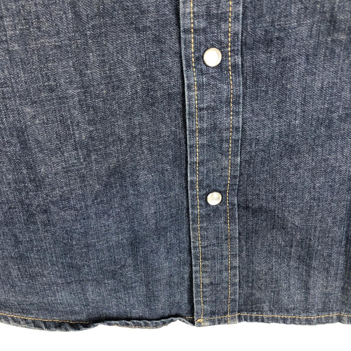 Levi's Regular Fit Long-Sleeve Denim Western Shirt, Men's Size M (approx.) cotton blue type Vintage Second Hand