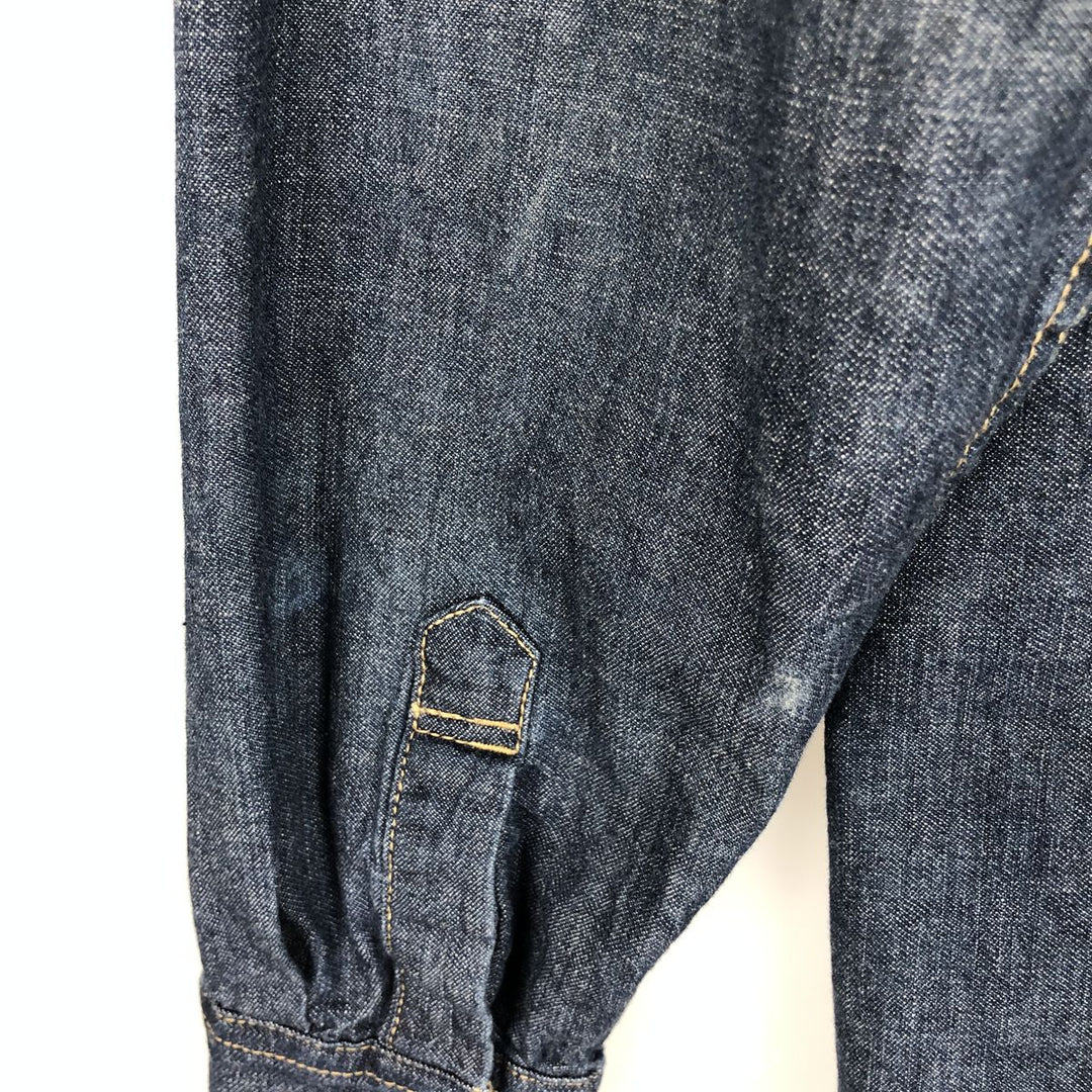 Levi's Regular Fit Long-Sleeve Denim Western Shirt, Men's Size M (approx.) cotton blue type Vintage Second Hand