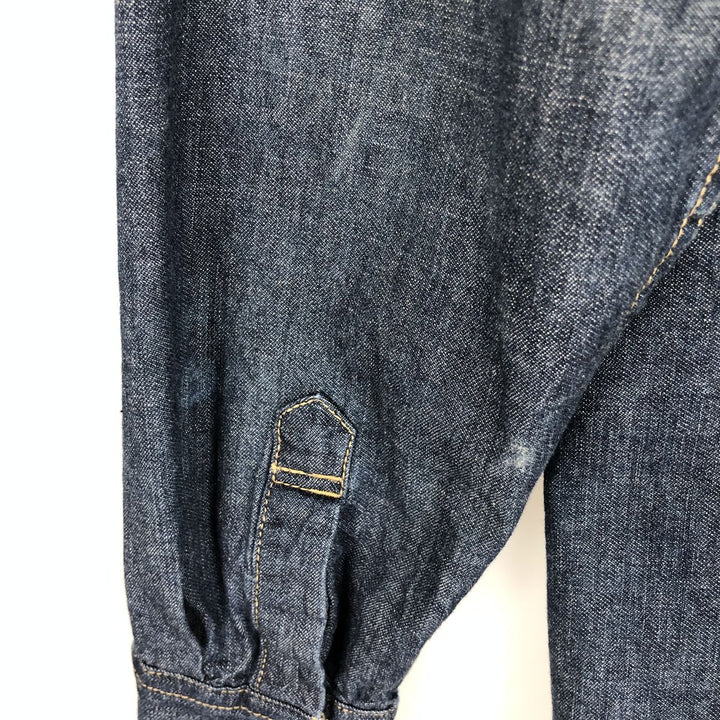 Levi's Regular Fit Long-Sleeve Denim Western Shirt, Men's Size M (approx.) cotton blue type Vintage Second Hand