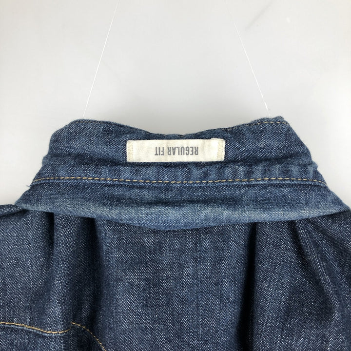 Levi's Regular Fit Long-Sleeve Denim Western Shirt, Men's Size M (approx.) cotton blue type Vintage Second Hand