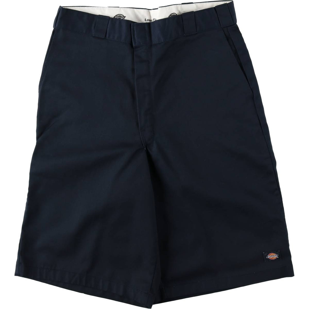 Dickies Work Shorts, Half Pants, Men's, W35 equivalent polyester navy blue type Vintage Second Hand