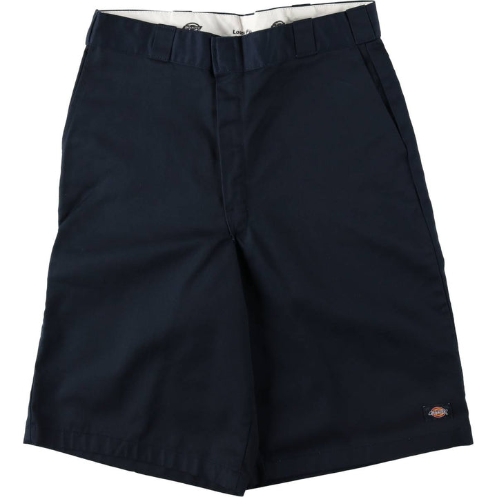 Dickies Work Shorts, Half Pants, Men's, W35 equivalent polyester navy blue type Vintage Second Hand