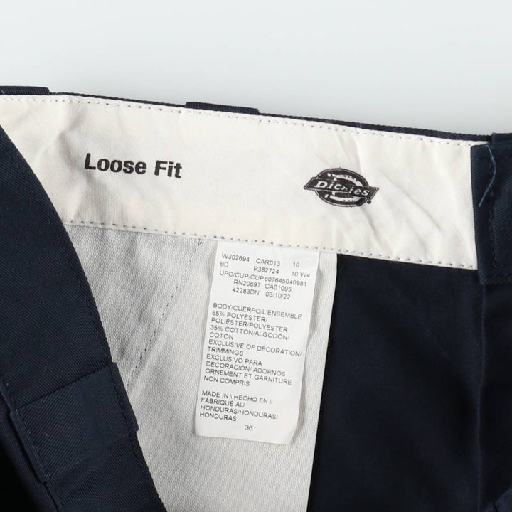 Dickies Work Shorts, Half Pants, Men's, W35 equivalent polyester navy blue type Vintage Second Hand