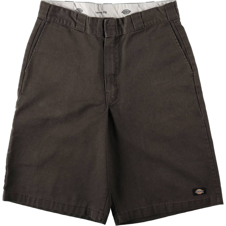 Dickies Loose Fit Work Shorts, Half Pants, Men's, W34 equivalent polyester brown type Vintage Second Hand