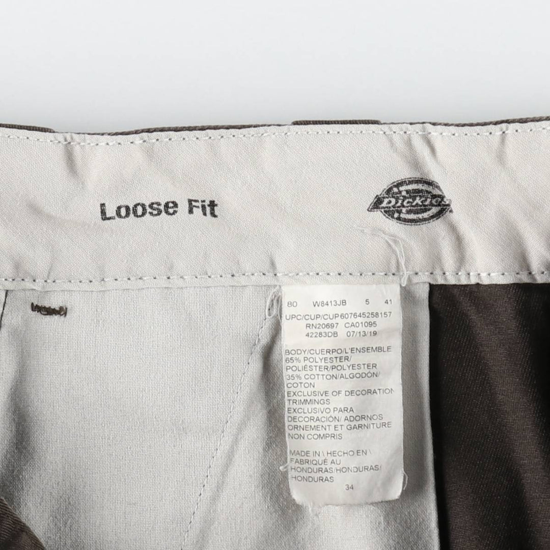 Dickies Loose Fit Work Shorts, Half Pants, Men's, W34 equivalent polyester brown type Vintage Second Hand