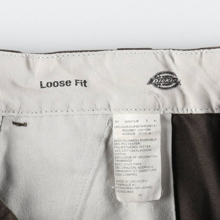 Dickies Loose Fit Work Shorts, Half Pants, Men's, W34 equivalent polyester brown type Vintage Second Hand