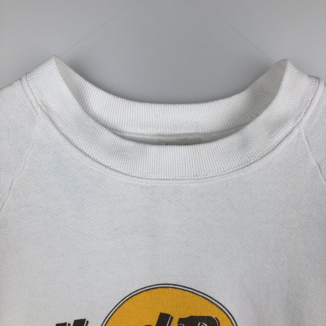 90'S Fruit of the Loom Hard Rock Cafe Advertising Sweatshirt, Made in USA, Men's Size L cotton white type Vintage Second Hand