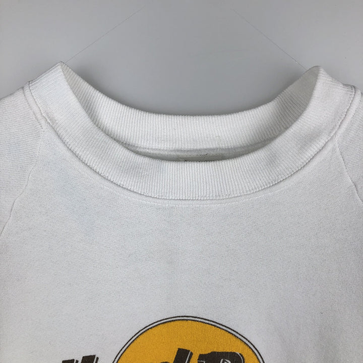 90'S Fruit of the Loom Hard Rock Cafe Advertising Sweatshirt, Made in USA, Men's Size L cotton white type Vintage Second Hand