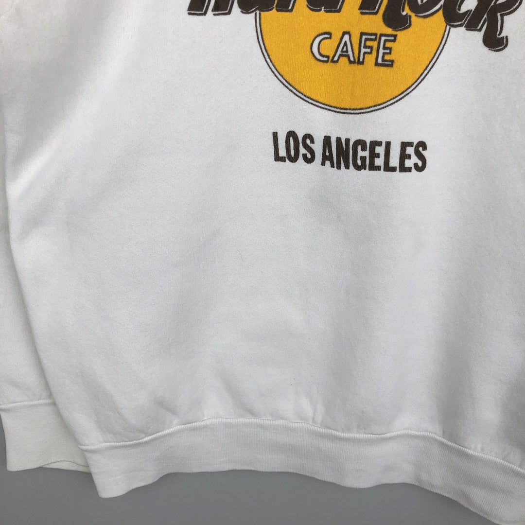 90'S Fruit of the Loom Hard Rock Cafe Advertising Sweatshirt, Made in USA, Men's Size L cotton white type Vintage Second Hand
