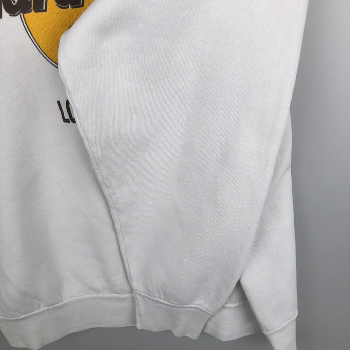 90'S Fruit of the Loom Hard Rock Cafe Advertising Sweatshirt, Made in USA, Men's Size L cotton white type Vintage Second Hand