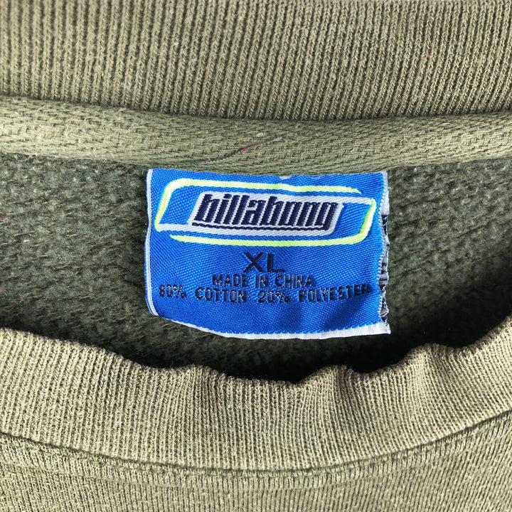 Billabong logo sweatshirt, men's size XL cotton Khaki type Vintage Second Hand