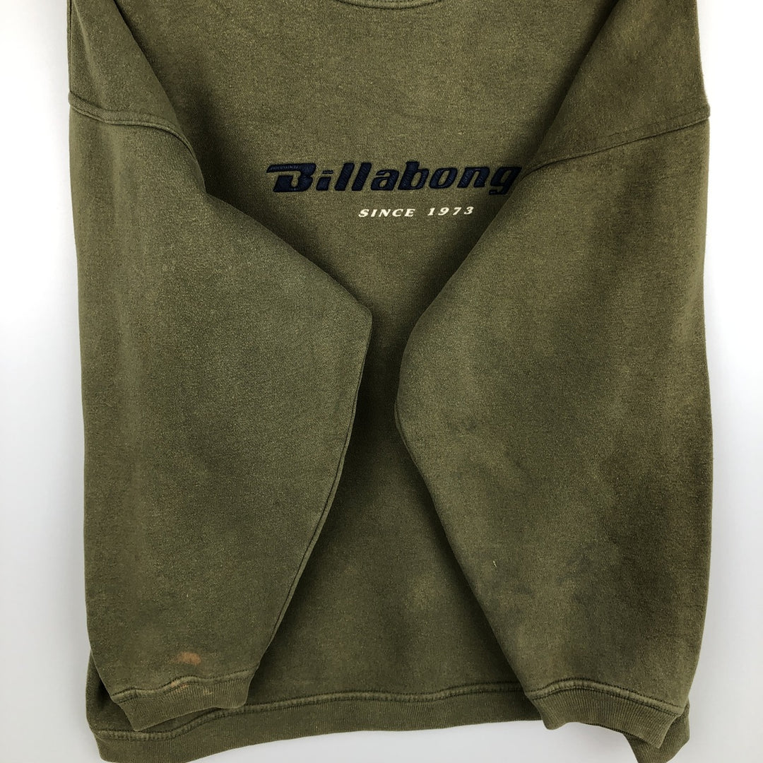 Billabong logo sweatshirt, men's size XL cotton Khaki type Vintage Second Hand