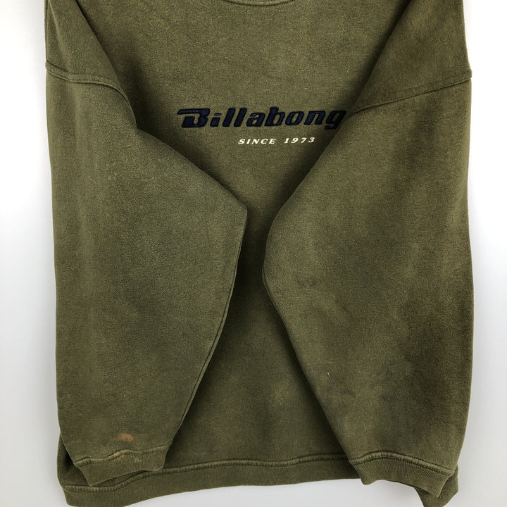 Billabong logo sweatshirt, men's size XL cotton Khaki type Vintage Second Hand