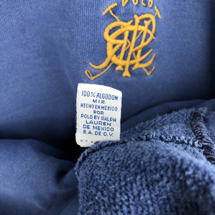 Ralph Lauren POLO by Ralph Lauren two-tone logo sweatshirt, men's size L cotton blue type Vintage Second Hand