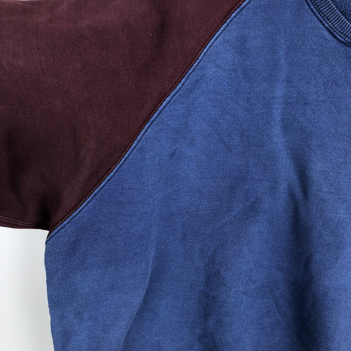 Ralph Lauren POLO by Ralph Lauren two-tone logo sweatshirt, men's size L cotton blue type Vintage Second Hand