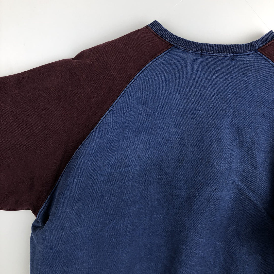 Ralph Lauren POLO by Ralph Lauren two-tone logo sweatshirt, men's size L cotton blue type Vintage Second Hand