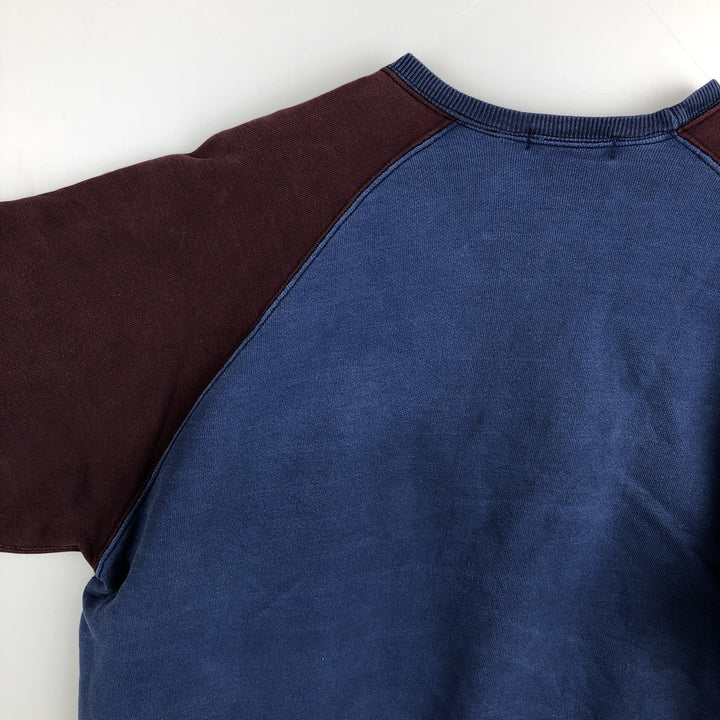 Ralph Lauren POLO by Ralph Lauren two-tone logo sweatshirt, men's size L cotton blue type Vintage Second Hand