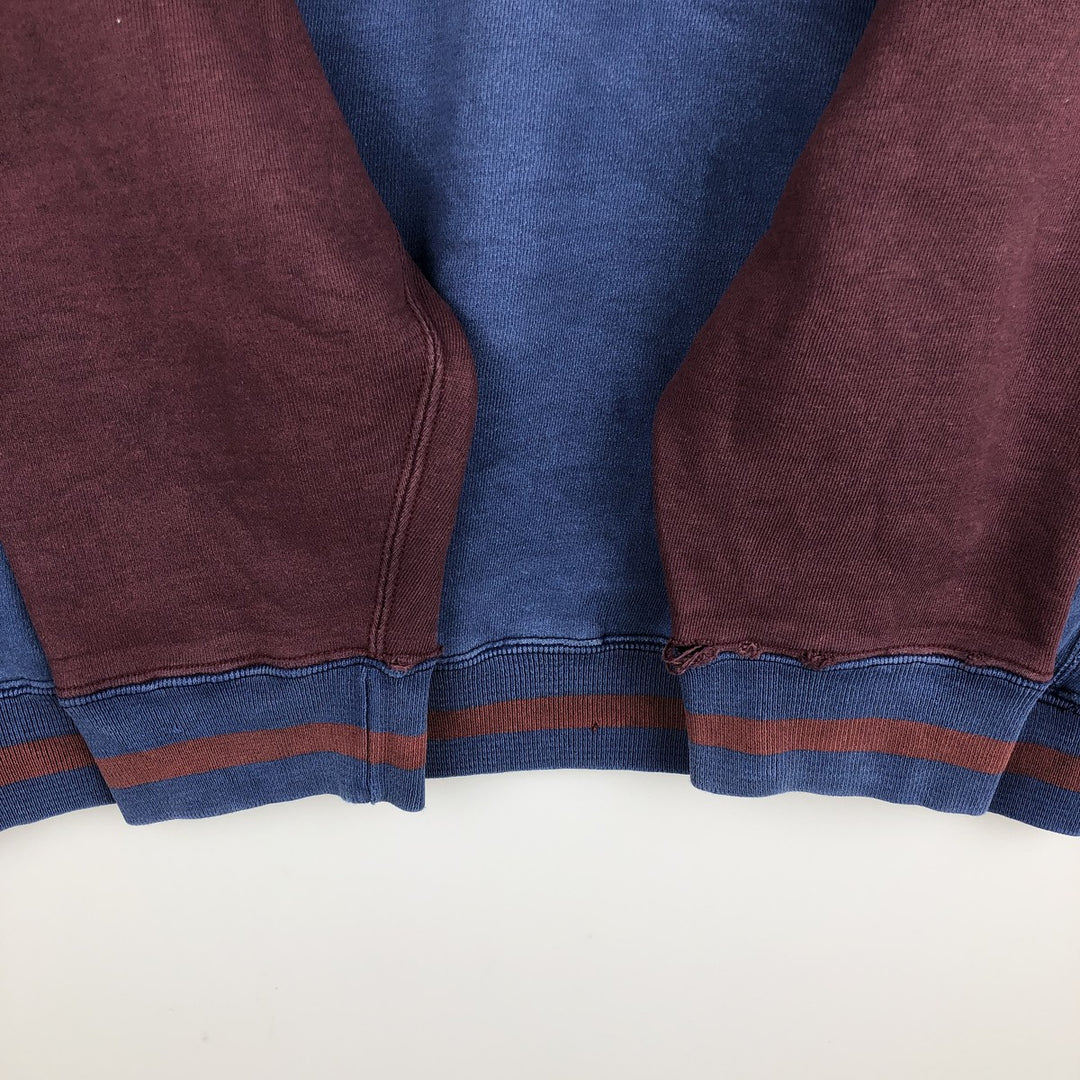 Ralph Lauren POLO by Ralph Lauren two-tone logo sweatshirt, men's size L cotton blue type Vintage Second Hand