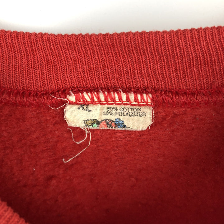 90'S Fruit of the Loom printed sweatshirt, made in the USA, men's XL size, vintage cotton red type Vintage Second Hand