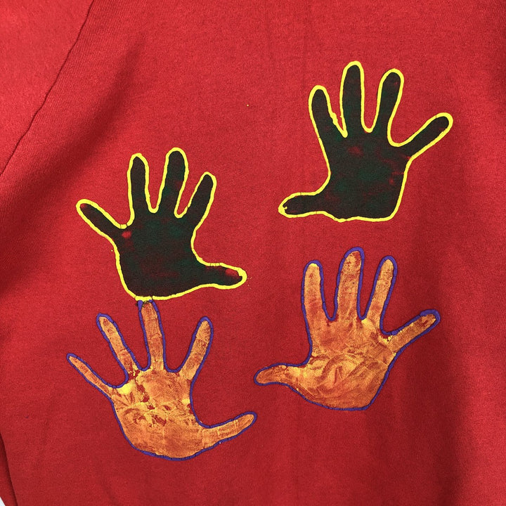 90'S Fruit of the Loom printed sweatshirt, made in the USA, men's XL size, vintage cotton red type Vintage Second Hand