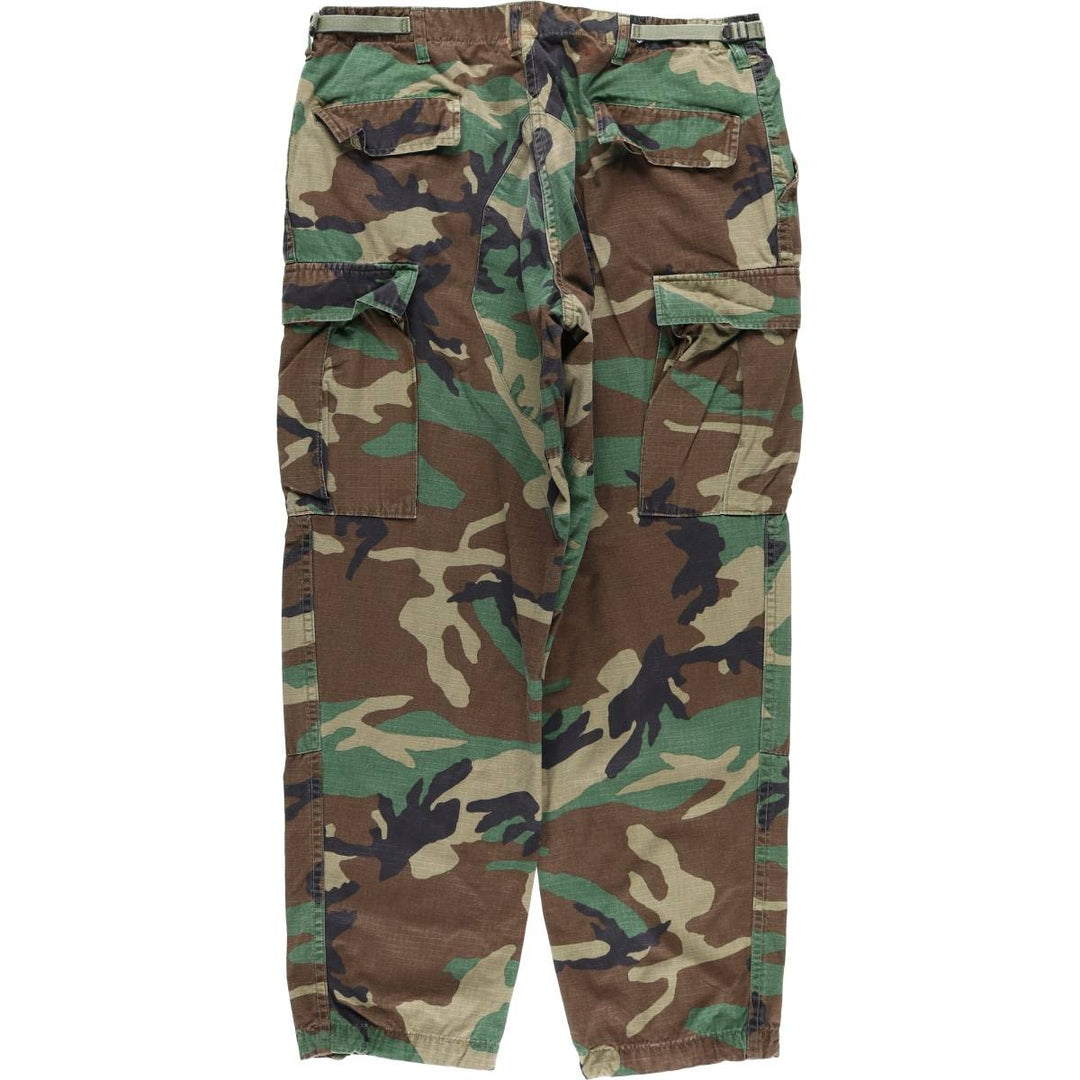 90'S Civilian Camouflage Pattern Woodland Camo Military Cargo Pants Combat Pants LARGE - REGULAR Men's W36 equivalent cotton Khaki type sage green Vintage Second Hand