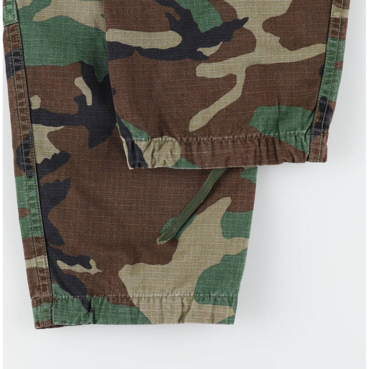 90'S Civilian Camouflage Pattern Woodland Camo Military Cargo Pants Combat Pants LARGE - REGULAR Men's W36 equivalent cotton Khaki type sage green Vintage Second Hand