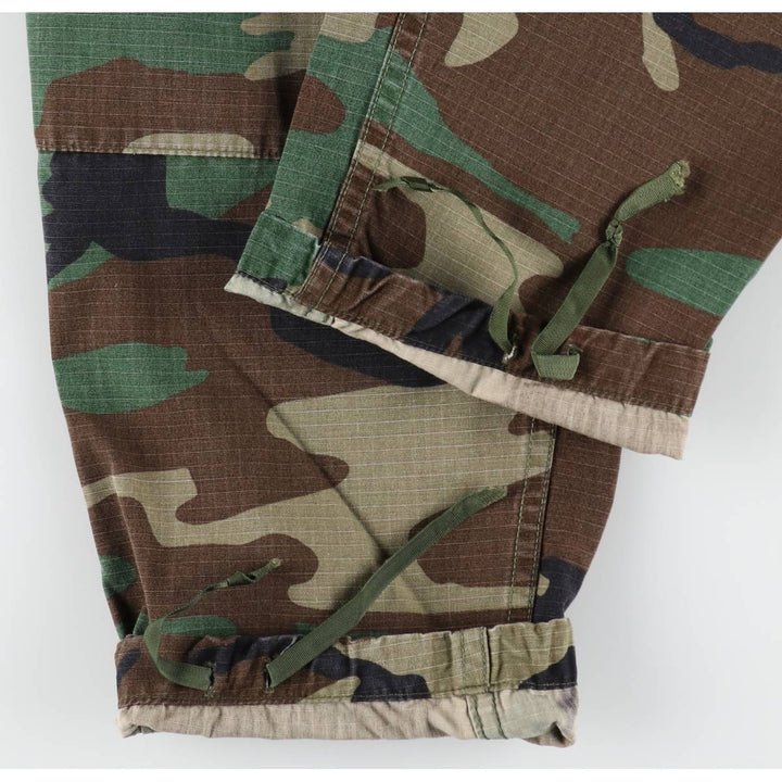 90'S Civilian Camouflage Pattern Woodland Camo Military Cargo Pants Combat Pants LARGE - REGULAR Men's W36 equivalent cotton Khaki type sage green Vintage Second Hand