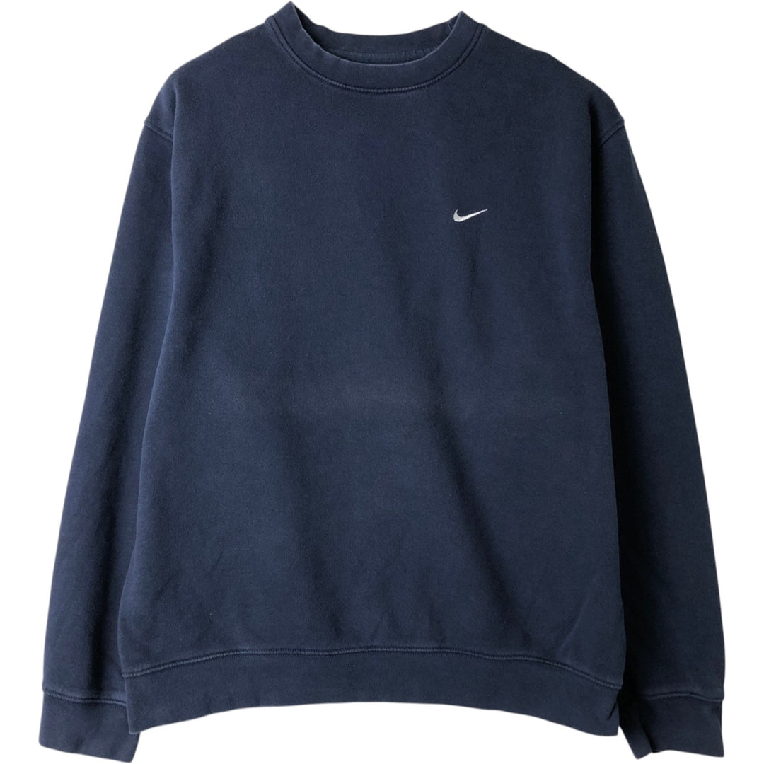 2000'S Nike One-Point Logo Sweatshirt, Men's Size L (approx.) cotton navy blue type Vintage Second Hand