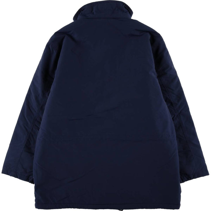 80s-90'S LANDS' END padded puffer jacket, men's size L Nylon navy blue type Vintage Second Hand