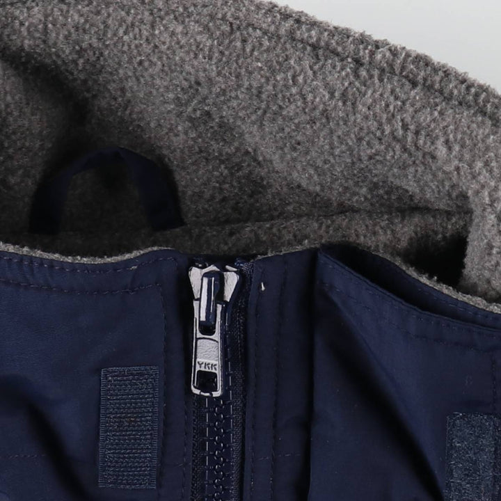 80s-90'S LANDS' END padded puffer jacket, men's size L Nylon navy blue type Vintage Second Hand