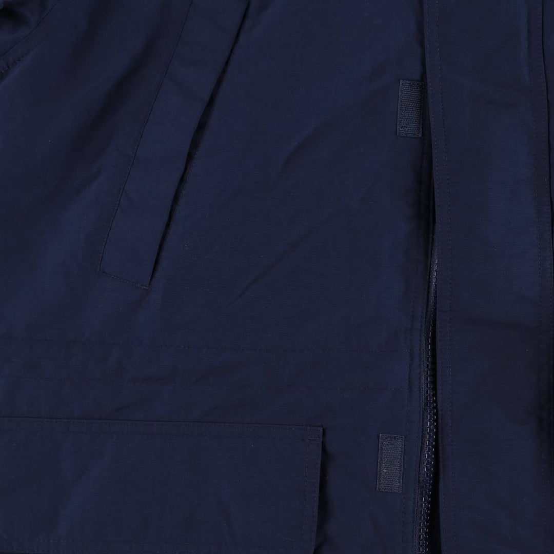 80s-90'S LANDS' END padded puffer jacket, men's size L Nylon navy blue type Vintage Second Hand