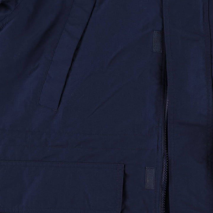 80s-90'S LANDS' END padded puffer jacket, men's size L Nylon navy blue type Vintage Second Hand