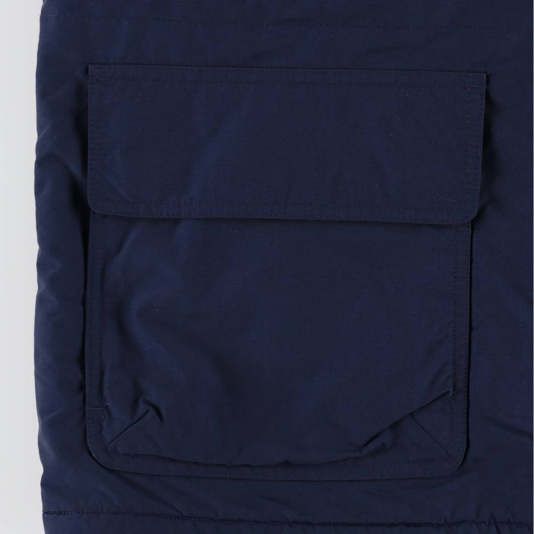 80s-90'S LANDS' END padded puffer jacket, men's size L Nylon navy blue type Vintage Second Hand