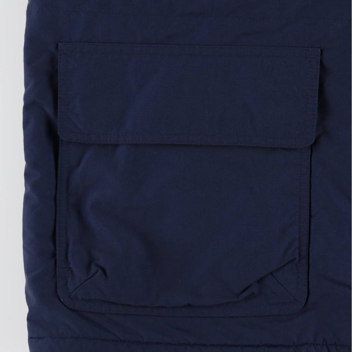 80s-90'S LANDS' END padded puffer jacket, men's size L Nylon navy blue type Vintage Second Hand