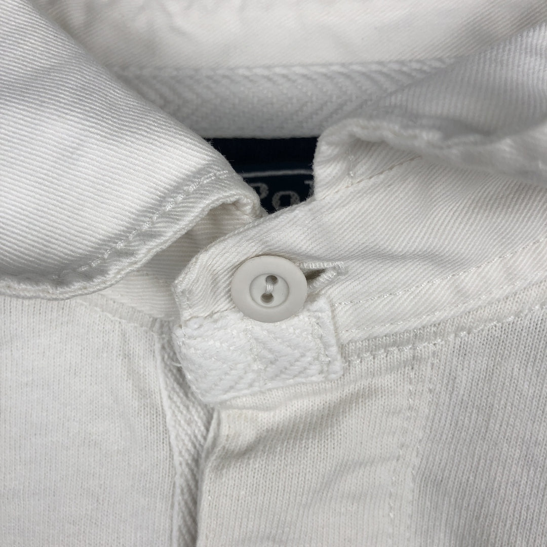 Ralph Lauren POLO by Ralph Lauren Striped Pattern Long Sleeve Rugby Shirt Men's Size L cotton white type Vintage Second Hand