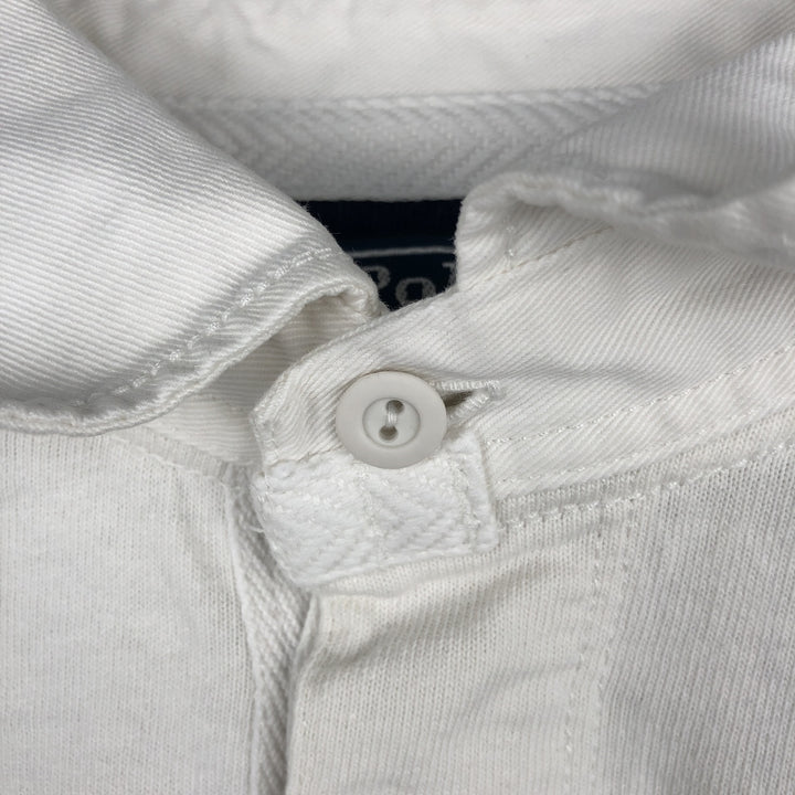 Ralph Lauren POLO by Ralph Lauren Striped Pattern Long Sleeve Rugby Shirt Men's Size L cotton white type Vintage Second Hand