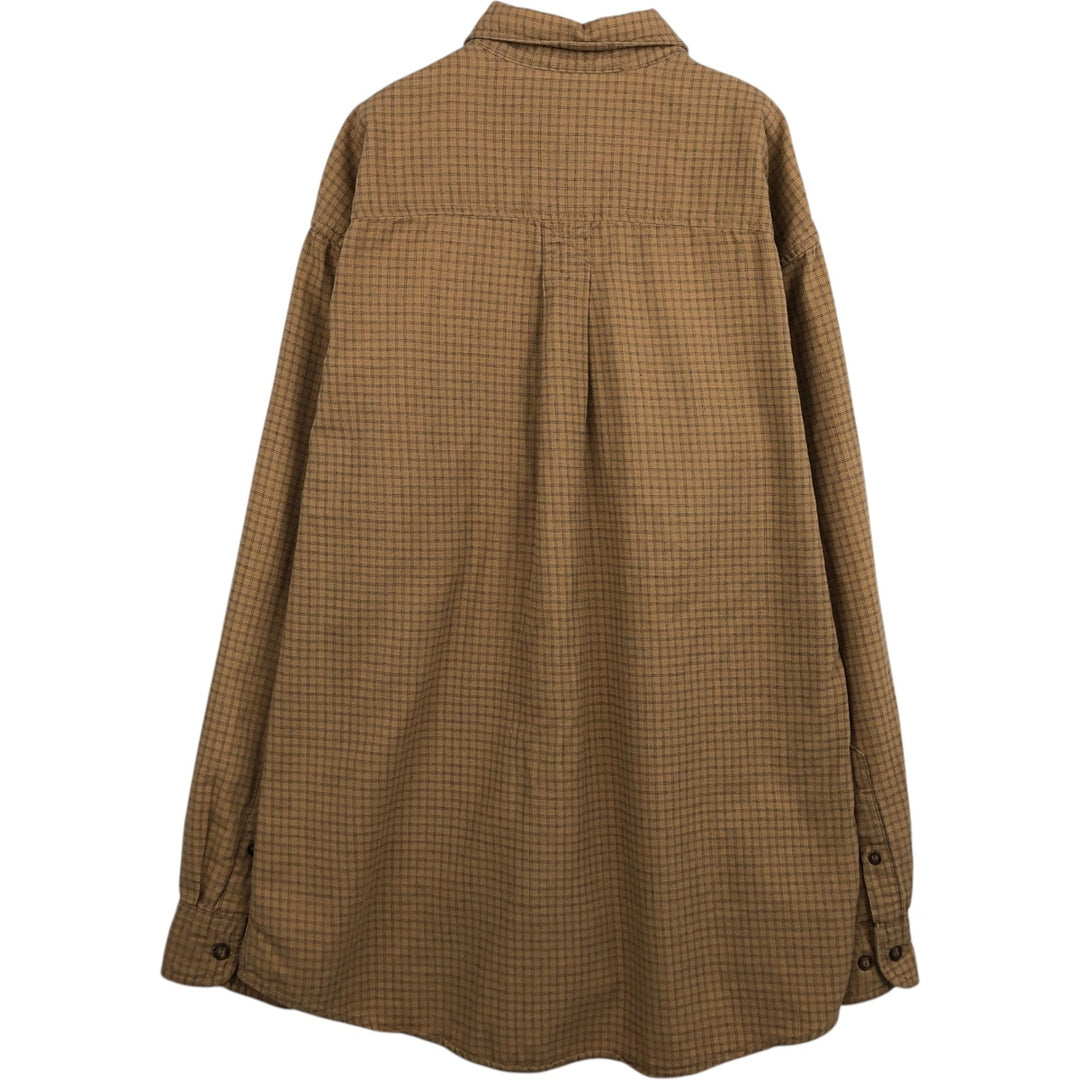 90s-00'S Timberland CLASSIC FIT Long-Sleeve Button-Down Check Shirt, Men's Size M (Equivalent), Vintage cotton Beige type Vintage Second Hand