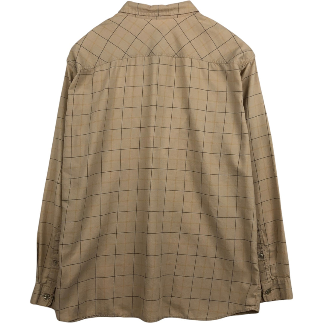 2000'S Patagonia Organic Cotton Long-Sleeve Cotton Check Shirt (53856F6) - Men's Size XL (approx.) Organic cotton Beige type Vintage Second Hand