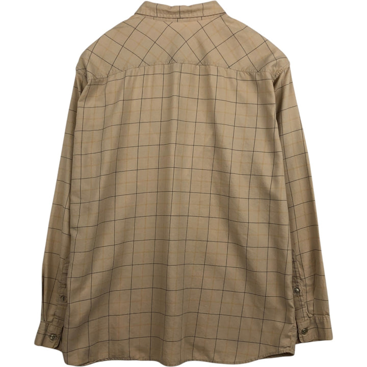 2000'S Patagonia Organic Cotton Long-Sleeve Cotton Check Shirt (53856F6) - Men's Size XL (approx.) Organic cotton Beige type Vintage Second Hand