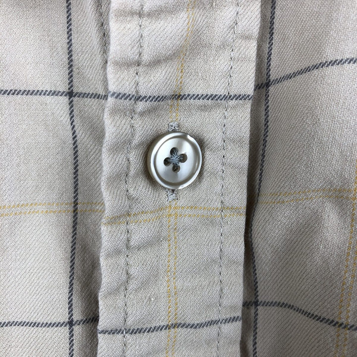 2000'S Patagonia Organic Cotton Long-Sleeve Cotton Check Shirt (53856F6) - Men's Size XL (approx.) Organic cotton Beige type Vintage Second Hand