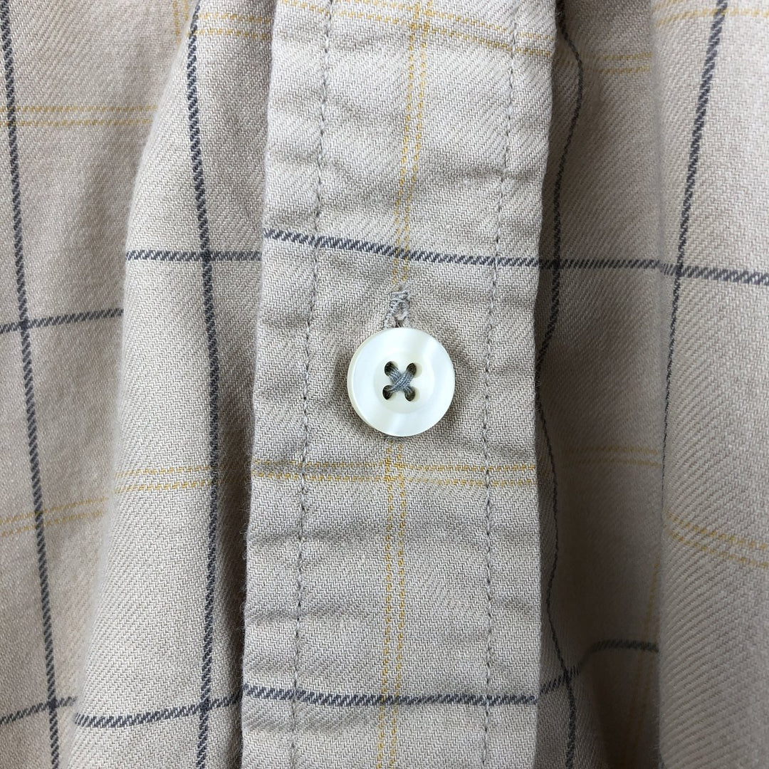 2000'S Patagonia Organic Cotton Long-Sleeve Cotton Check Shirt (53856F6) - Men's Size XL (approx.) Organic cotton Beige type Vintage Second Hand