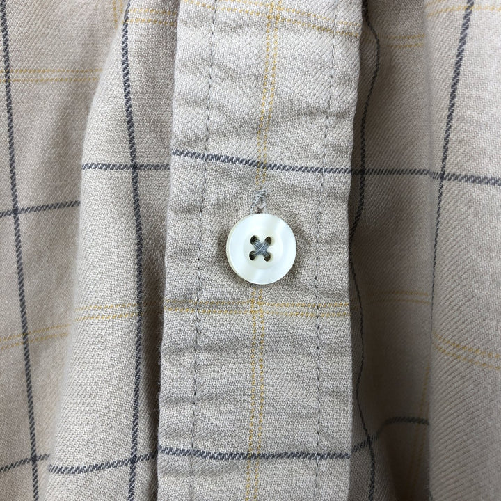 2000'S Patagonia Organic Cotton Long-Sleeve Cotton Check Shirt (53856F6) - Men's Size XL (approx.) Organic cotton Beige type Vintage Second Hand