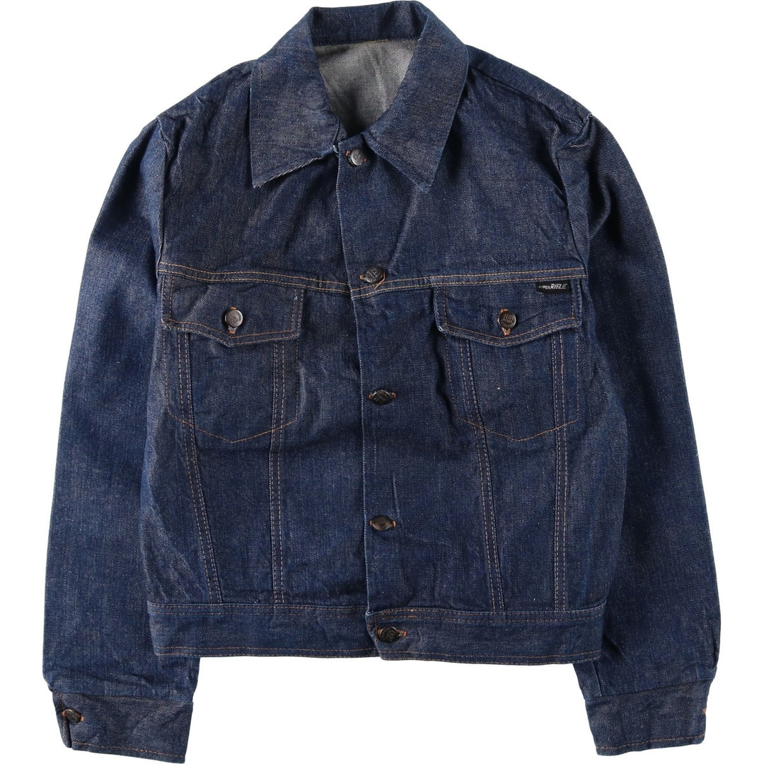 SUPER RIFLE Denim Jacket (Women's Size M) unclear navy blue type Vintage Second Hand