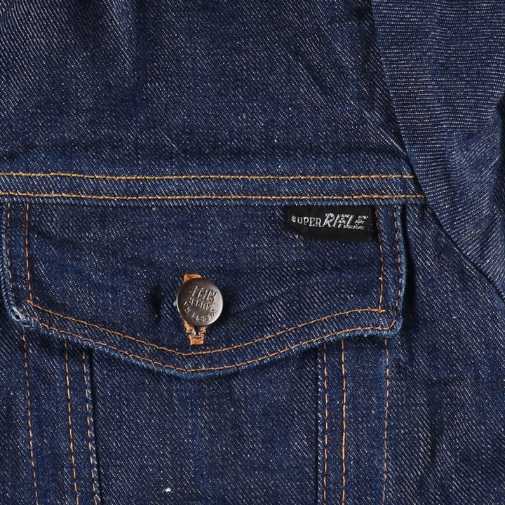 SUPER RIFLE Denim Jacket (Women's Size M) unclear navy blue type Vintage Second Hand